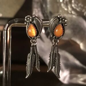 Navajo Dangle Feather Earrings